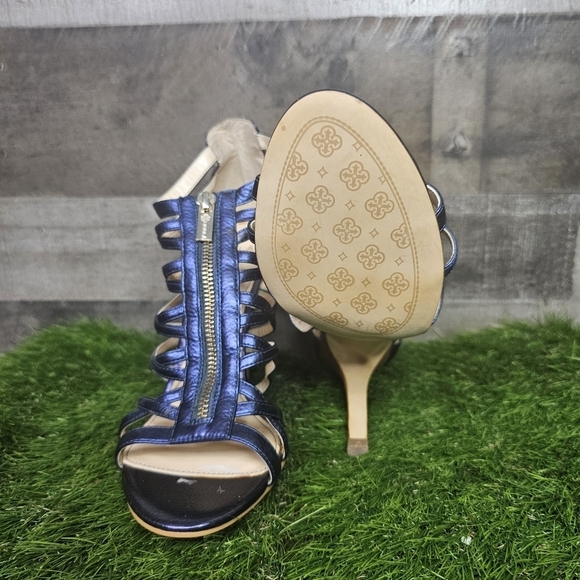 Isola Strappy Blue High Heel Sandals - Picture 9 of 10